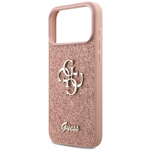 Guess Fixed Glitter Big 4G Ümbris jaoks iPhone 17 Pro Max - Roosa