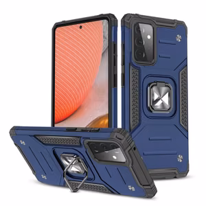 Wozinsky Ring Armor Case Kickstand Tough Rugged Cover for Samsung Galaxy A72 4G sinine