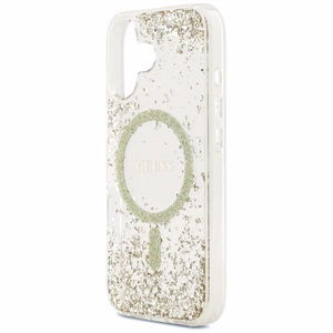 Guess Resin Bottom Glitter MagSafe ümbris jaoks iPhone 17 - kuldne