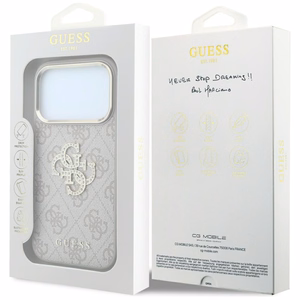 Guess 4G & Big Strass Logo ümbris mudelile iPhone 17 Pro / 18 Pro – värv: roosa