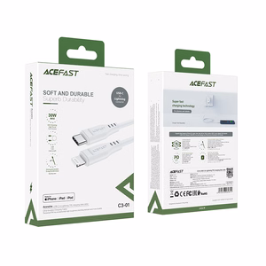 Acefast C3-01 Lightning - USB-C PD кабель 30W 3A 480Mb/s 1.2m - белый