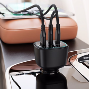Acefast B18 200 W autolaadija, 2 × USB-C + USB-A, must