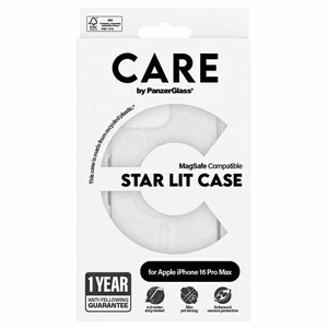 CARE by PanzerGlass Flagship Star Lit Ümbris iPhone 16 Pro Max 6.9" valge/valge MagSafe 1344