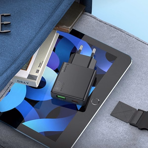 Phone Laadija Hoco Slim USB A + USB C QC3.0 PD 3A 20W N38 must