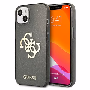 Guess GUHCP13SPCUGL4GBK iPhone 13 mini 5.4" must/must kõva ümbris Glitter 4G Big Logo
