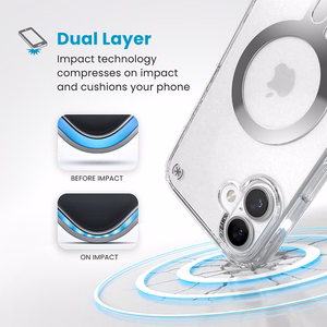 Speck Presidio Perfect-Clear MagSafe'i ja ClickLocki toega ümbris iPhone 16 Plus-le, Clear/Chrome