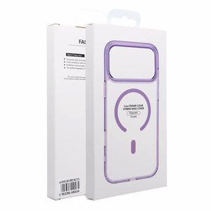 MagSafe'iga ühilduv Frame Clear Hybrid Mag Cover ümbris iPhone 17, lilla