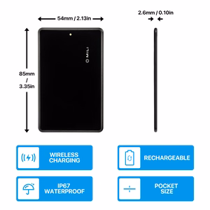 MiLi MiCard HD-P16-C Bluetooth-jälgimisseade Apple Find My võrgu jaoks, must