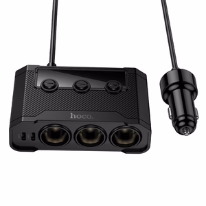 Car laadija Hoco 2xUSB A + 2xUSB C+3x cigarette lighter ports PD QC3.0 240W Z64 must