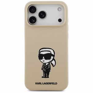 KARL LAGERFELD ümbris jaoks IPHONE 17 Pro Max compatible with MagSafe KLHMP17XSKIGROW (Silicone W/ KL Sketch & Logo) brown