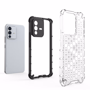 Honeycomb case бронированная крышка с гелевой рамкой Vivo V23 5G чёрный
