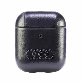 Audi Leather Big Logo Ümbris jaoks AirPods 1 / 2 - must