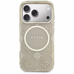 Guess IML Peony Dot MagSafe Ümbris for iPhone 17 Pro - beež