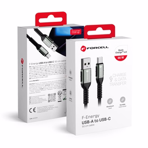FORCELL F-ENERGY C256 Kaabel USB A to Type C QC4.0 3A 66W Cafule 0,5 m must