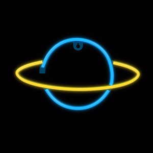 Neon LED Light SATURN kollane sinine Bat + USB FLNE11 Forever Light