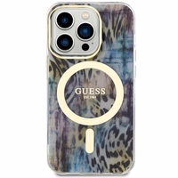 Guess GUHMP14XHLEOPWB iPhone 14 Pro Max 6.7" sinine/sinine hardcase Leopard MagSafe