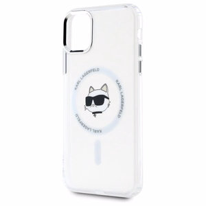 Karl Lagerfeld IML Metal Choupette Head MagSafe iPhone 11 Ümbris - valge