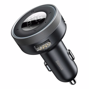 Car charger + FM transmiter BASEUS (CCLH-01) (2xUSB,bluetooth, 3.4A) black