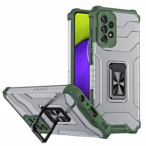 Crystal Ring Case Kickstand Tough Rugged Cover for Samsung Galaxy A72 4G roheline