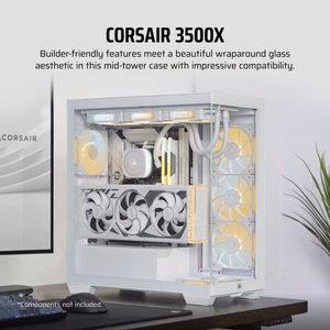 Corsair Midi Tower 3500X LXR LINK TG valge