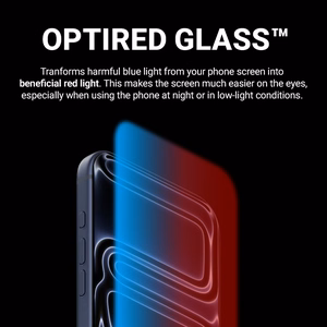 Закалённое защитное стекло Crong OptiRed Glass с фильтром синего света для iPhone 17