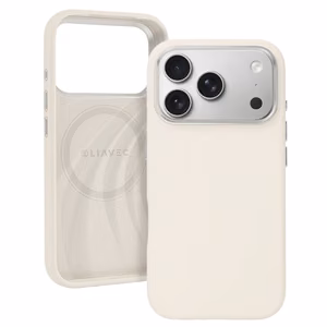 Liavec Silky чехол с металлической рамкой камеры для Iphone 17 Pro Max бежевый