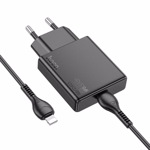 Phone charger Hoco Slim USB C QC PD 20W + cable USB C to Lightning N37 black