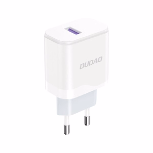 Dudao A20EU USB-A 18W wall Laadija - valge + USB-A - USB-C kaabel