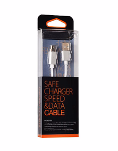 Магнитный кабель тип 1 - USB на Micro USB - со съёмным штекером 1 метр серебряный (блистер)