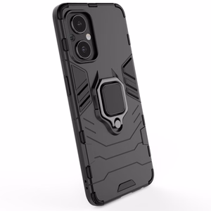 Ring Armor kõva hübriidkate + magnetiline hoidja OnePlus Nord N20 5G jaoks must