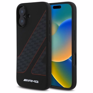 AMG Checkered Flag Pattern MagSafe iPhone 16 Ümbris - must