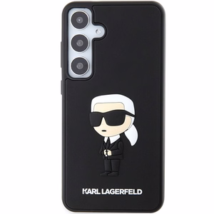 Karl Lagerfeld 3D Rubber Ikonik ümbris jaoks Samsung Galaxy S24+ - must