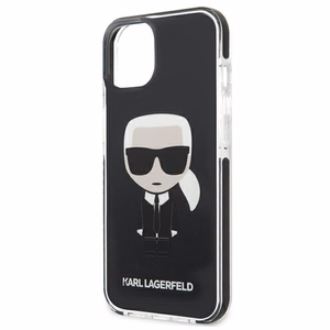 Karl Lagerfeld Iconik Karl ümbris iPhone 13 mini jaoks - must