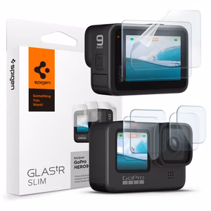 Spigen Glass.tR Slim Karastatud klaas + Film 2-Set jaoks GoPro Hero 9 / 10 / 11 / 12 - läbipaistev