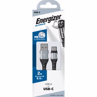Energizer Ultimate - USB-A to USB-C connecting kaabel 2m (hõbedane)