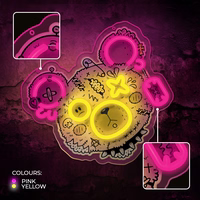 Neon ART LED PUNK TEDDY BEAR roosa-kollane FLA01 Forever Light