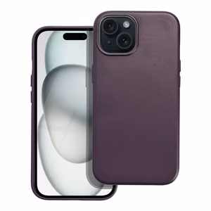 LEATHER MAG COVER ümbris jaoks IPHONE 15 dark violet