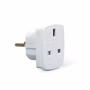 Gembird A-AC-UKEU-001 toitepistiku adapter Type G (UK) kuni Type F, valge