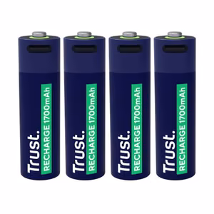 Trust laetavad Li-Ion AA 1.5V patareid, 1700mAh, USB-C, 4 tk