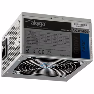 Akyga AK-B1-600 toiteplokk 600 W 20+4 pin ATX ATX hall