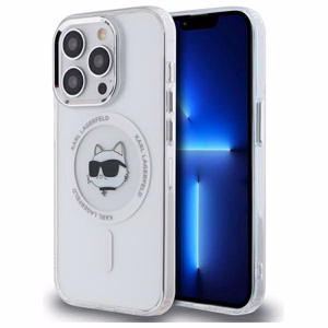 Karl Lagerfeld IML Metal Choupette Head MagSafe iPhone 14 Pro Ümbris - valge