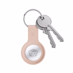 Crong Silicone ümbris seadmele Apple AirTag 1 / 2, võtmerõngaga, liivaroosa