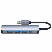 HUB Tech-Protect V0 5in1 USB-A - USB-A 3.0 / 3x USB-A 2.0 / USB-C - hall