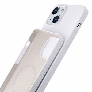 3mk Hardy Silicone MagCase jaoks iPhone 15 - valge and hõbedane