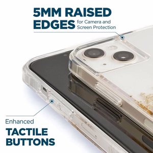 Case-Mate Karat Marble valge marmormustriga ümbris kuldfooliumdetailidega iPhone 14 Plusile