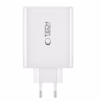 Tech-Protect NC100W-GAN laadija GaN 3x USB-C PD 100W / USB-A QC 3.0 - valge