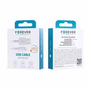 Forever kaabel USB - Lightning 1,0 m 1A valge