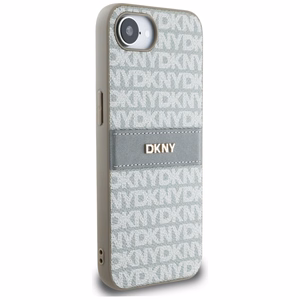 DKNY Repeat Texture Pattern with Tonal Stripe iPhone 16e Ümbris - Beige