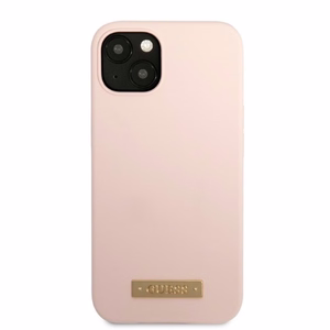 Guess GUHMP13SSBPLP iPhone 13 mini 5.4" pink/pink hard case Silicone Logo Plate MagSafe