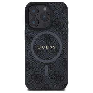 Guess 4G Ring Classic Logo MagSafe ümbris jaoks iPhone 16 Pro Max - must